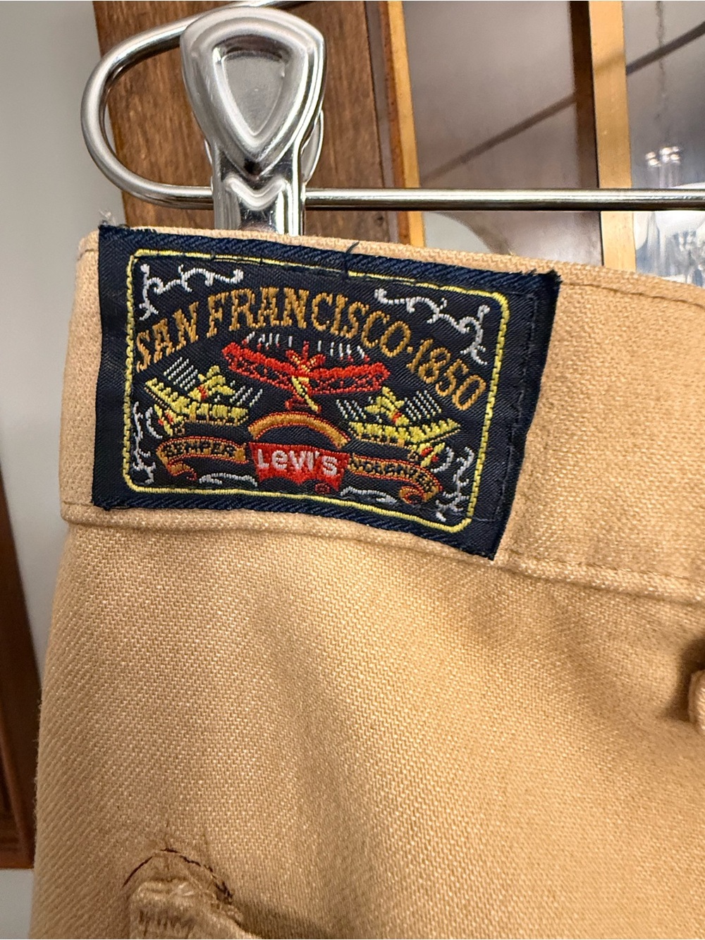Vintage 70’s  Levi's Tan Soft Khaki Pants with Navy Label